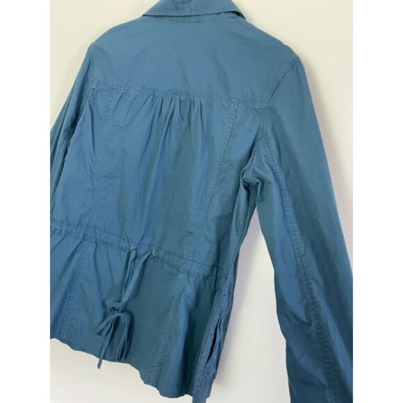 CAbi Women Cargo Utility Blue Fly Away Jacket Cotton Size Large F15 - Picture 8 of 10